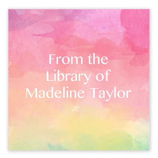 Rainbow Watercolor Library Square Stickers
